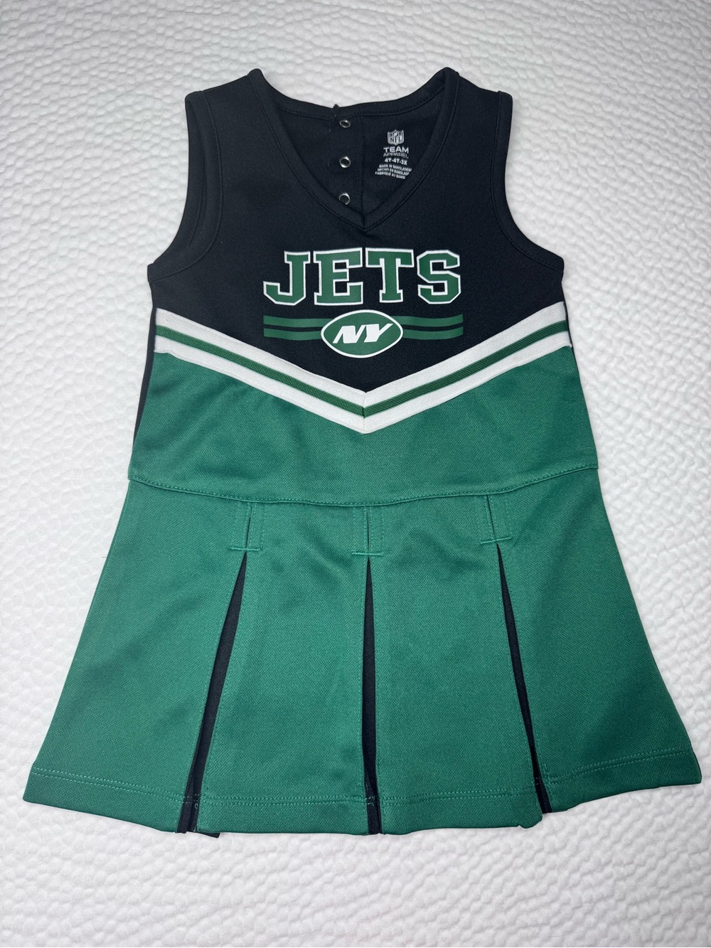 New York Jets Cheer Dress Girls 4T NFL Team Apparel Green Black Football Outfit